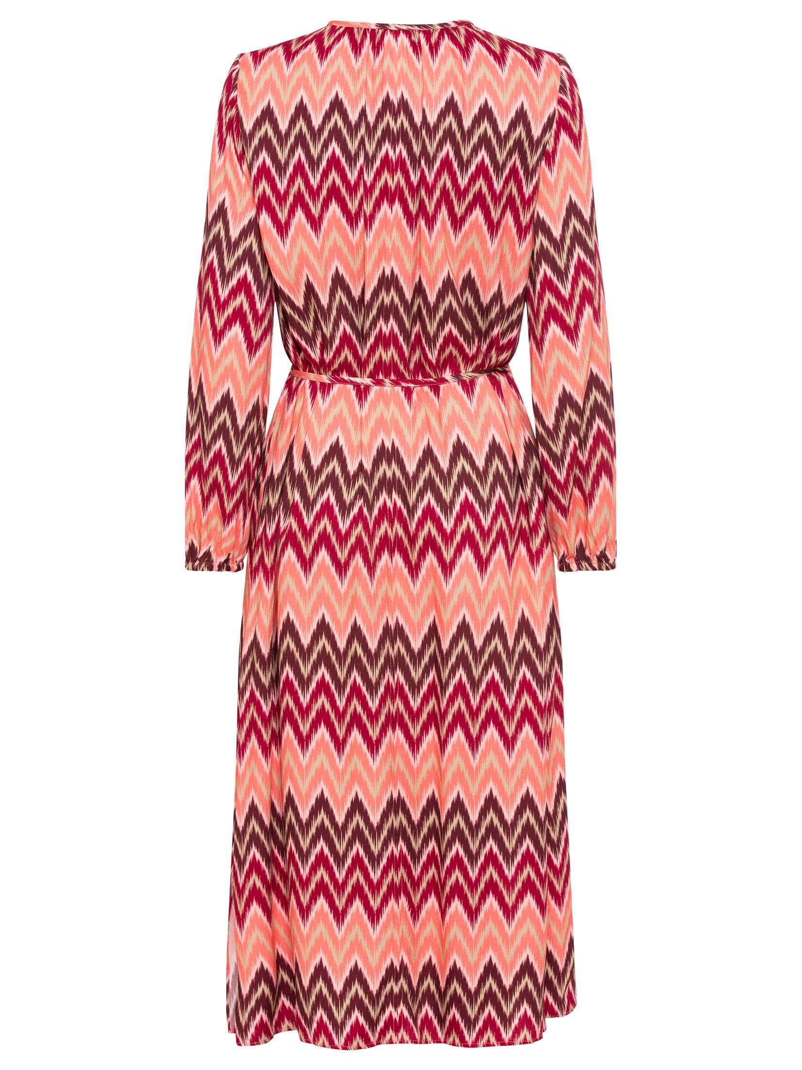 Olsen Zigzag Midi Dress -CORAL