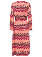 Load image into Gallery viewer, Olsen Zigzag Midi Dress -CORAL
