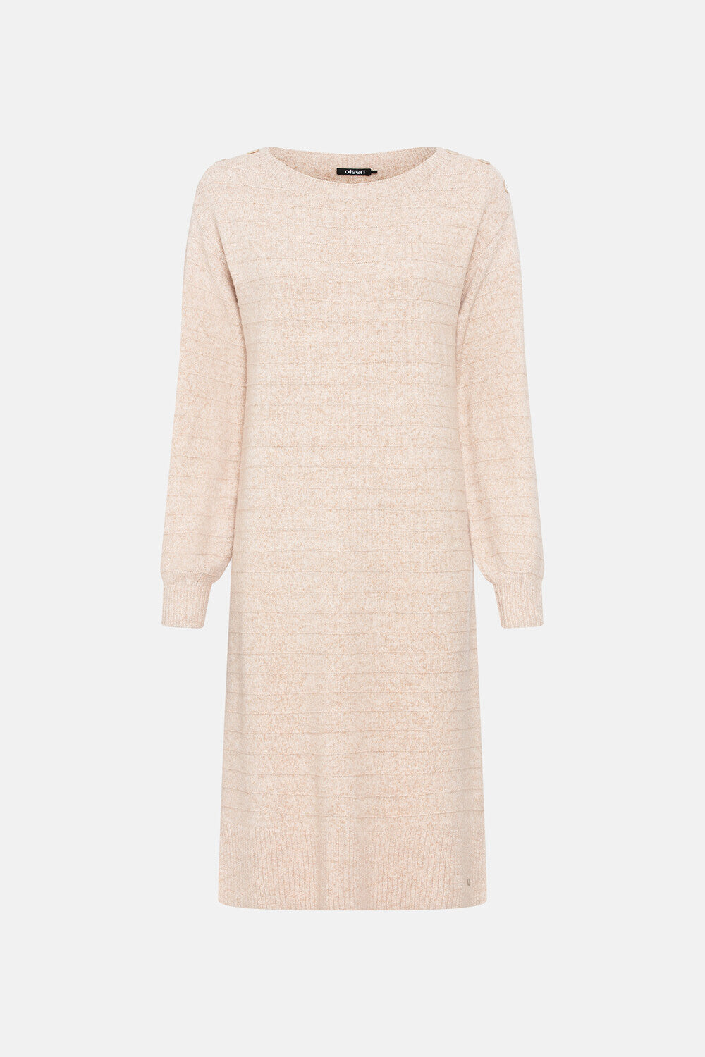 Olsen Knitted Midi Dress -BEIGE