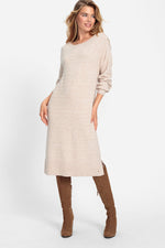 Load image into Gallery viewer, Olsen Knitted Midi Dress -BEIGE
