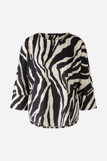 Load image into Gallery viewer, Oui Zebra Printed Blouse Black
