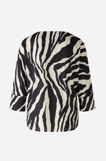 Load image into Gallery viewer, Oui Zebra Printed Blouse Black
