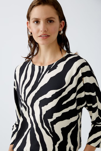 Oui Zebra Printed Blouse Black