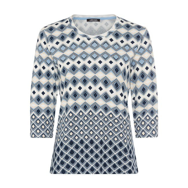 Olsen Patterned Top -BLUE