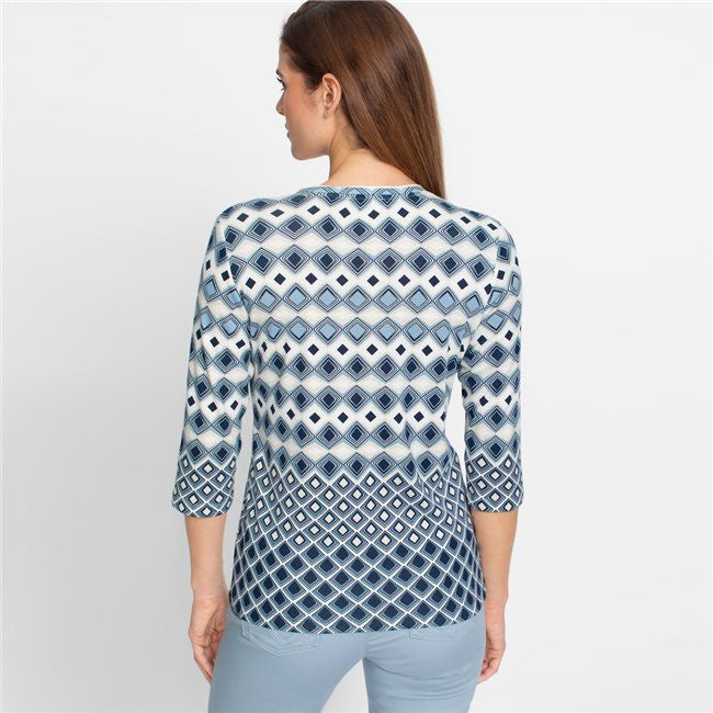 Olsen Patterned Top -BLUE