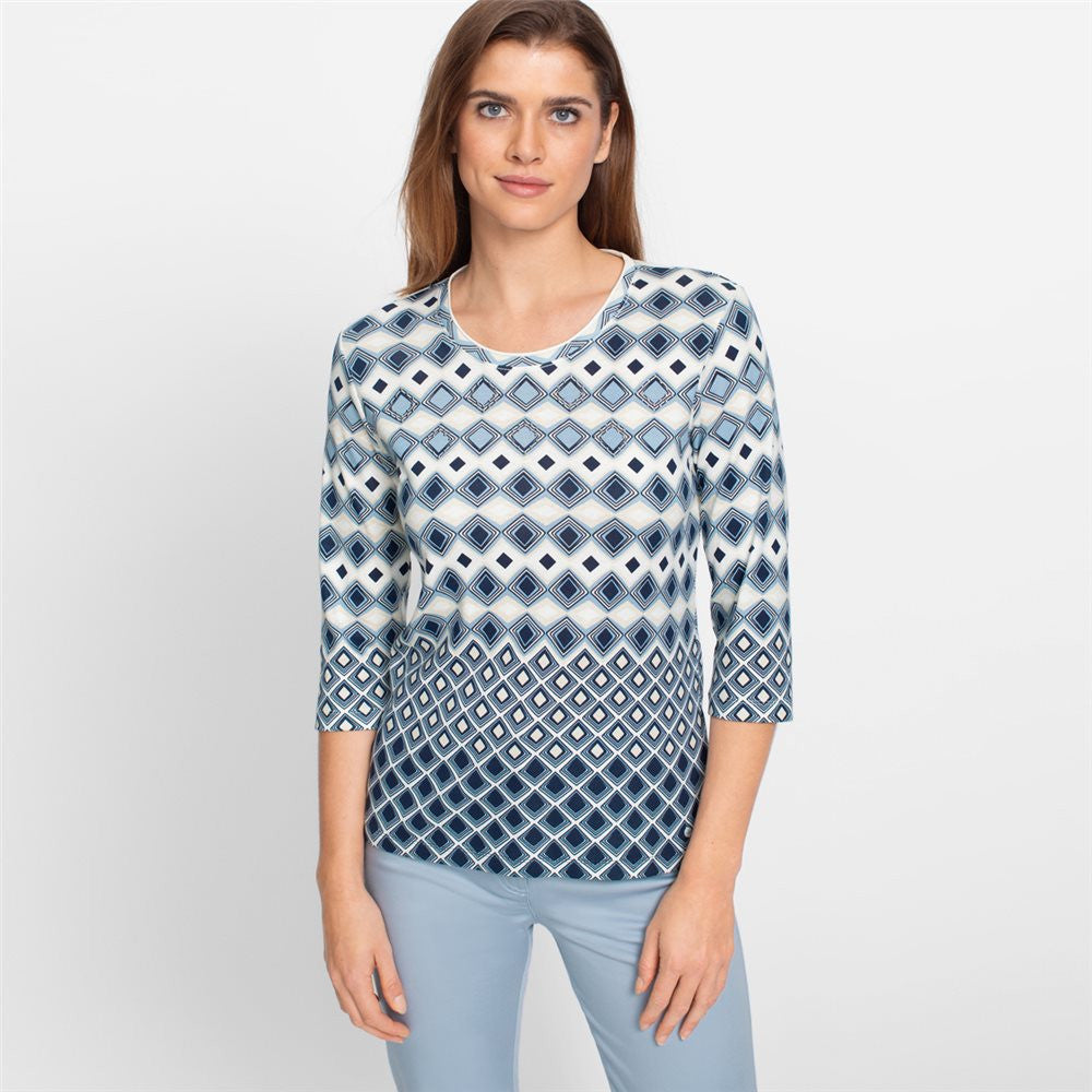 Olsen Patterned Top -BLUE