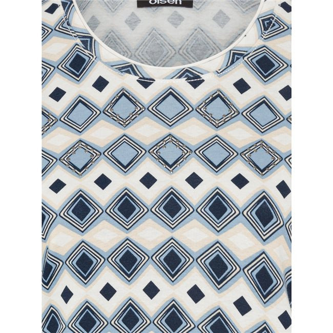 Olsen Patterned Top -BLUE