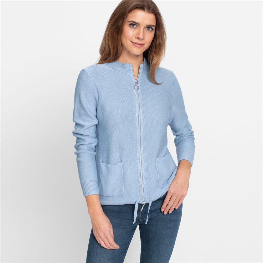 Olsen Full Zip Cardigan -BLUE