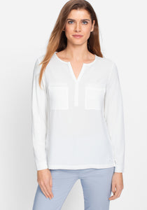 Olsen Long Sleeve Blouse -OFF WHITE