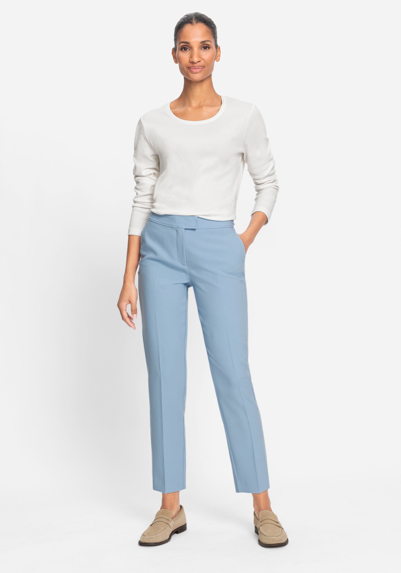 Olsen Lisa Fit Trousers -BLUE