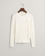 Load image into Gallery viewer, Gant Crew Neck Cable Knit -WHITE
