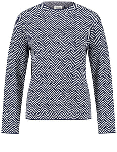 Gerry Weber Jacquard Jumper -NAVY