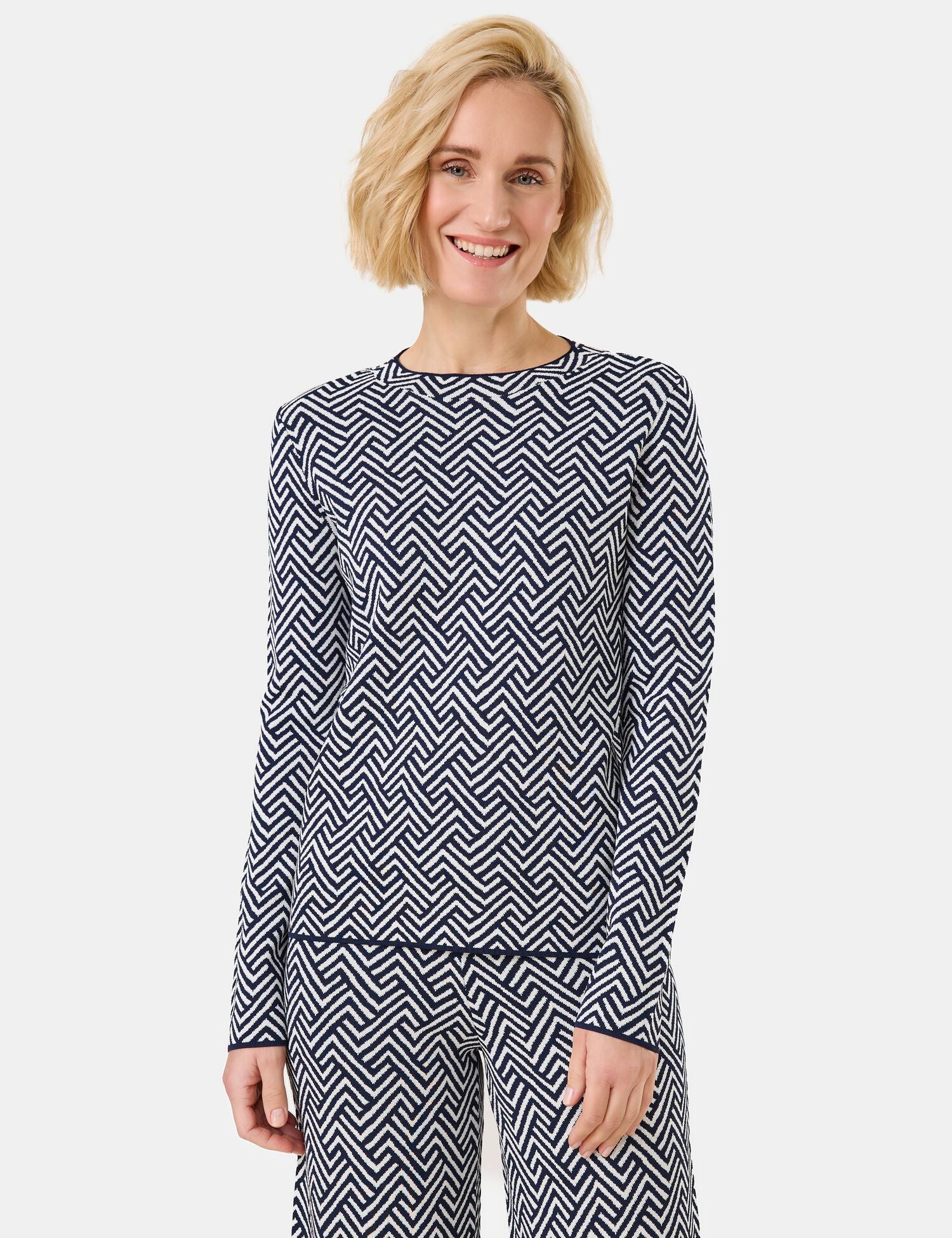 Gerry Weber Jacquard Jumper -NAVY