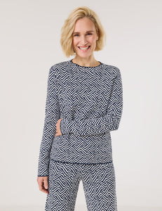 Gerry Weber Jacquard Jumper -NAVY