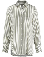 Load image into Gallery viewer, Gerry Weber Stripe Satin Shirt -KHAKI
