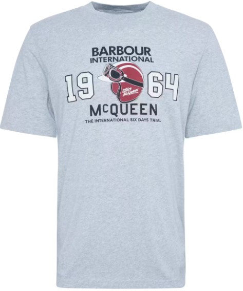 Barbour International Grey Giles Steve McQueen Graphic T-Shirt