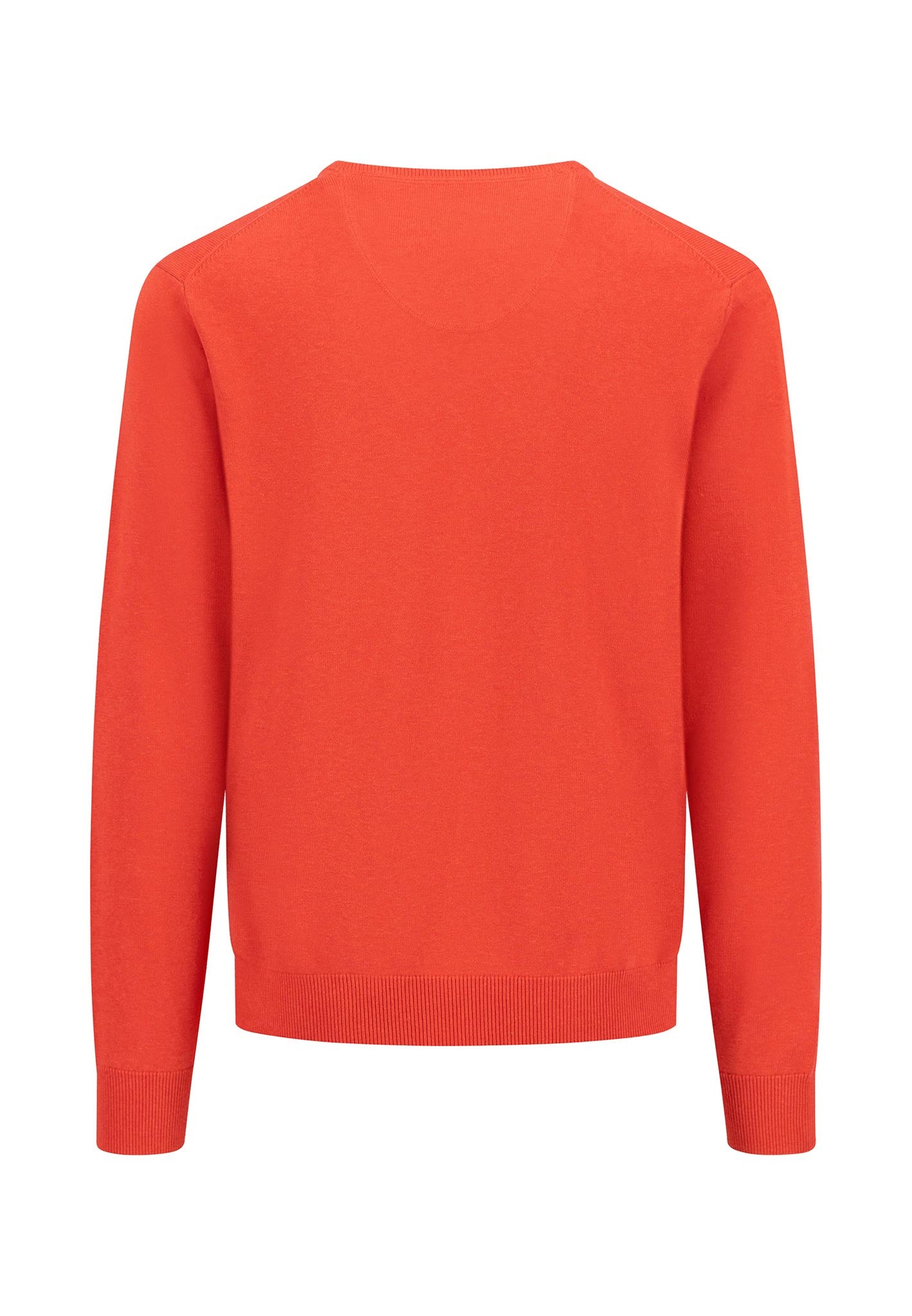 Fynch Hatton Classic V-Neck Cotton Sweater Red