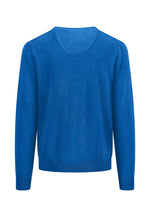 Load image into Gallery viewer, Fynch Hatton Classic V-Neck Cotton Sweater Blue
