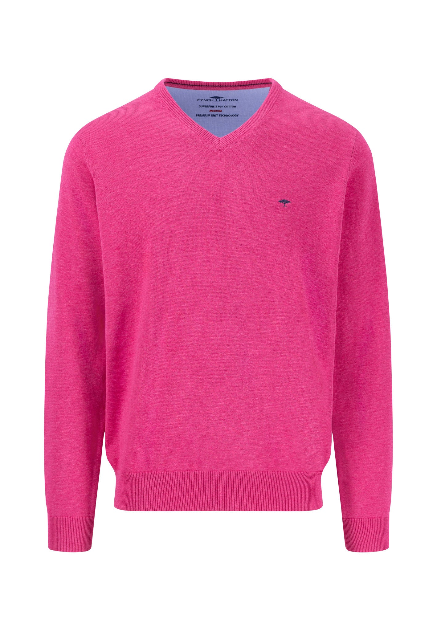 Fynch Hatton Classic V-Neck Cotton Sweater Malaga