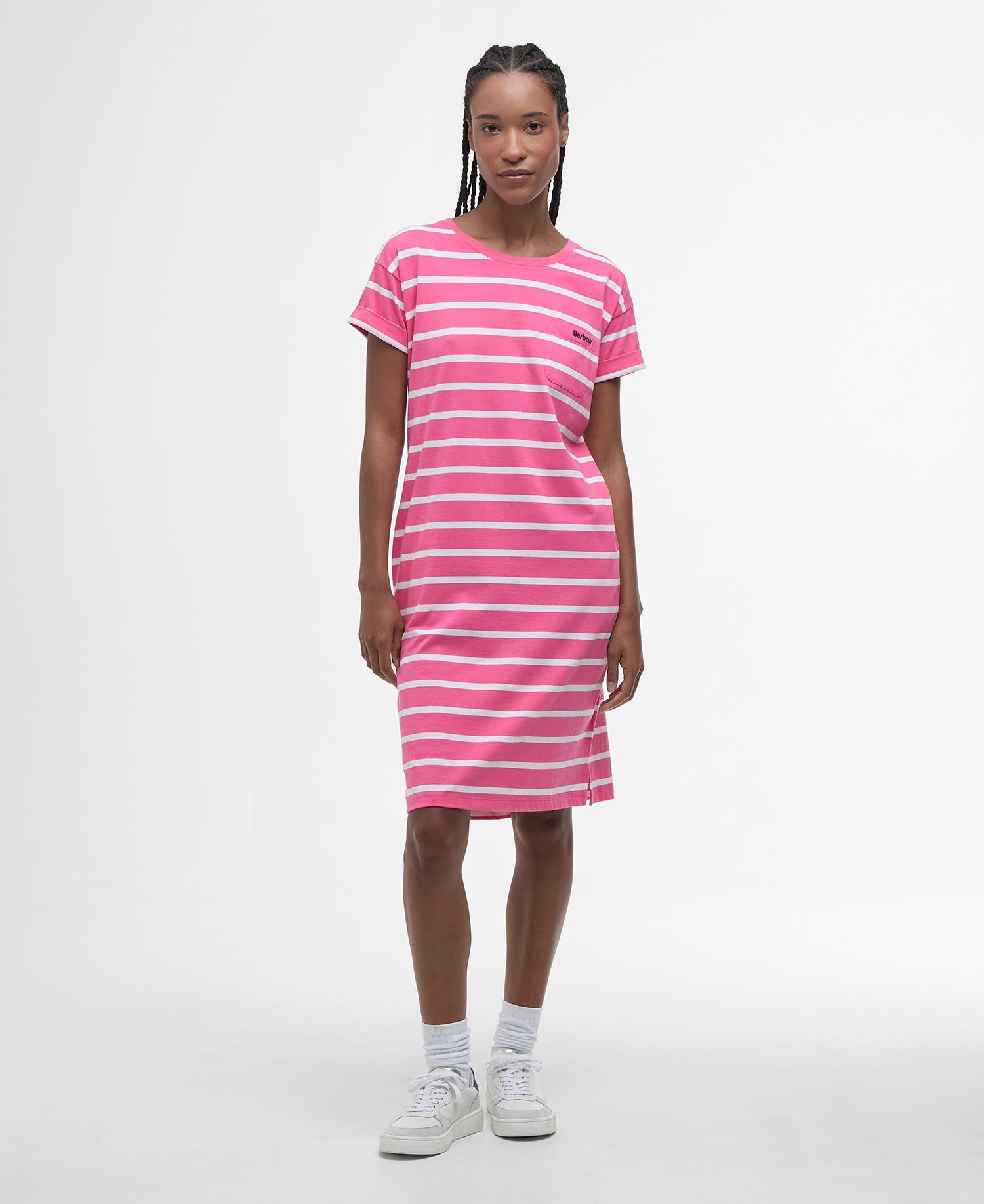 Barbour Otterburn Stripe Dress Pink