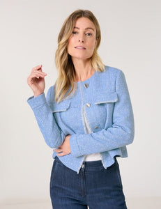 Gerry Weber Tweed Effect Jacket Blue