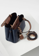 Load image into Gallery viewer, Luella Grey Gala Crossbody Tote Navy
