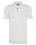 Load image into Gallery viewer, Barbour White Buston Short Sleeve Knitted Polo Shirt
