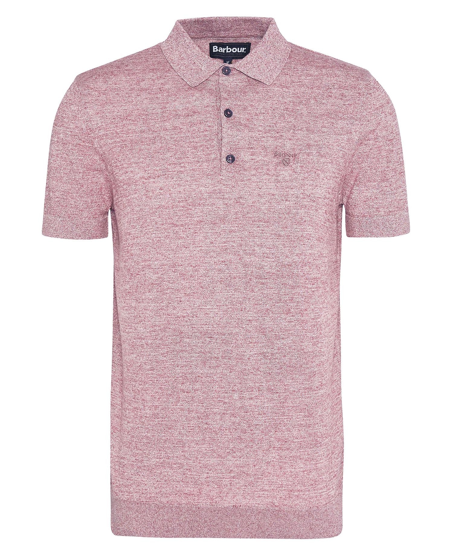 Barbour Red Buston Short Sleeve Knitted Polo Shirt