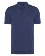 Load image into Gallery viewer, Barbour Navy Buston Short Sleeve Knitted Polo Shirt
