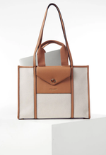 Load image into Gallery viewer, Luella Grey Giselle Laptop Tote Camel
