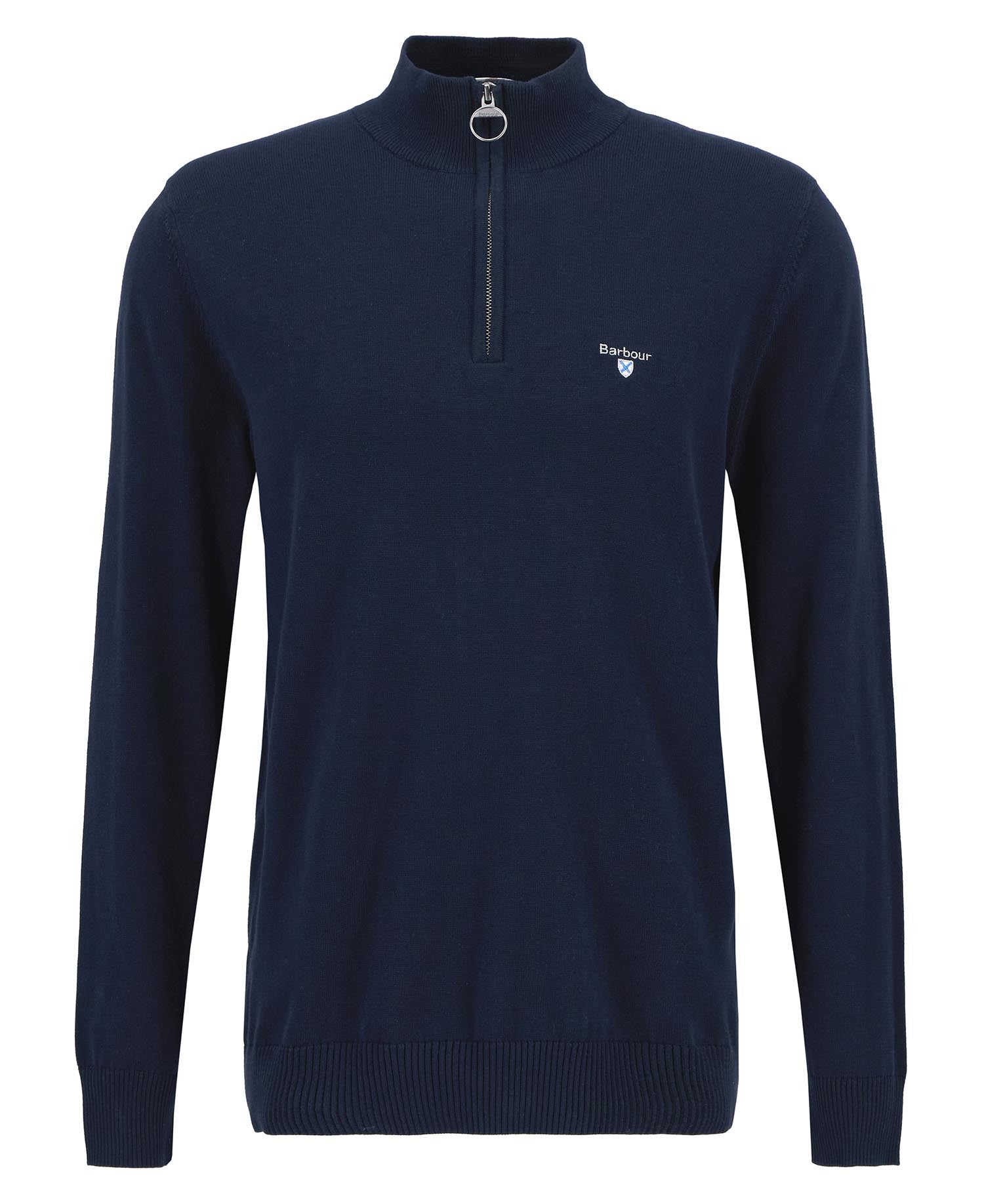 Barbour Navy Lingwood Compact Cotton Half Zip Sweater