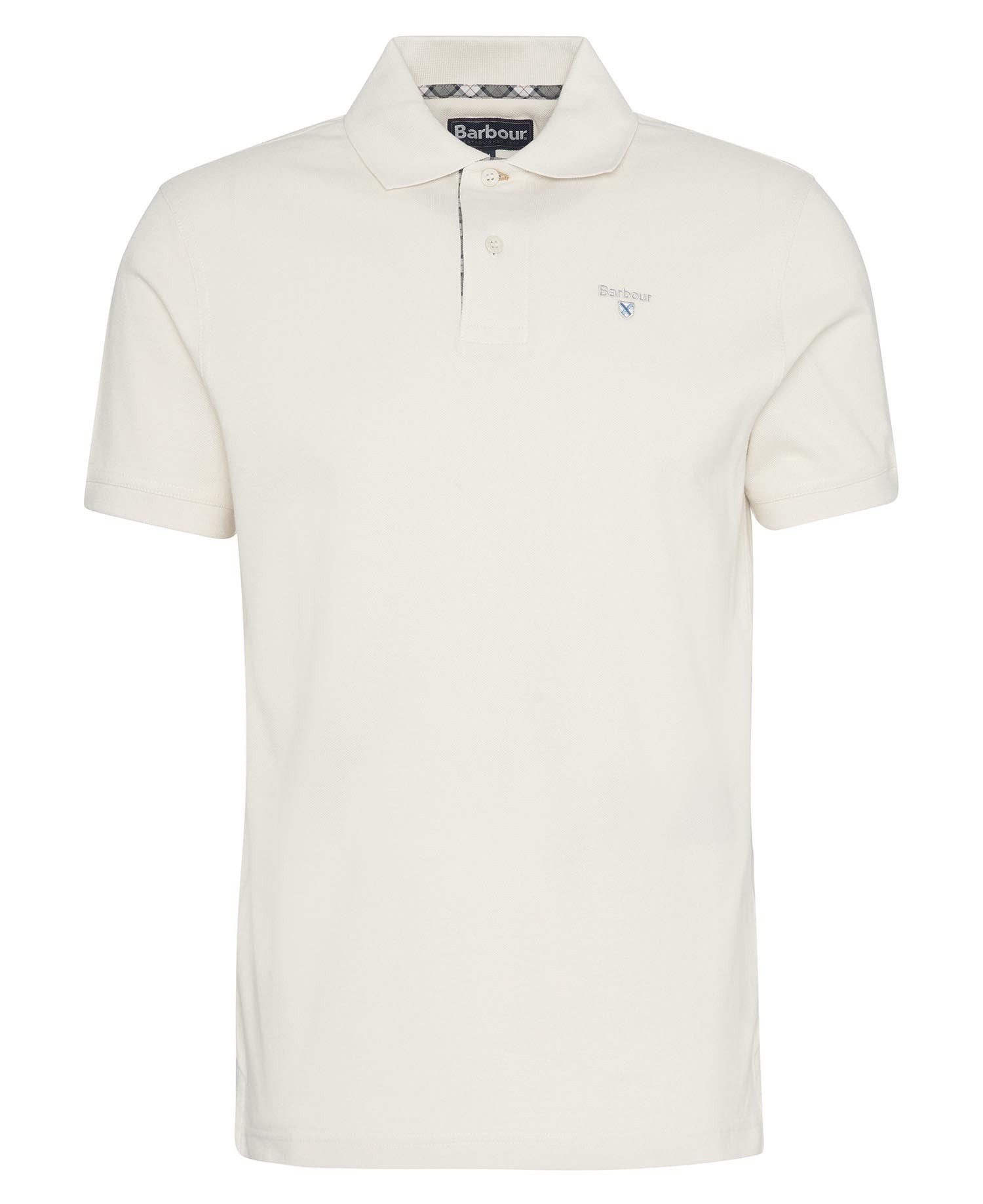 Tartan Pique Polo Shirt White