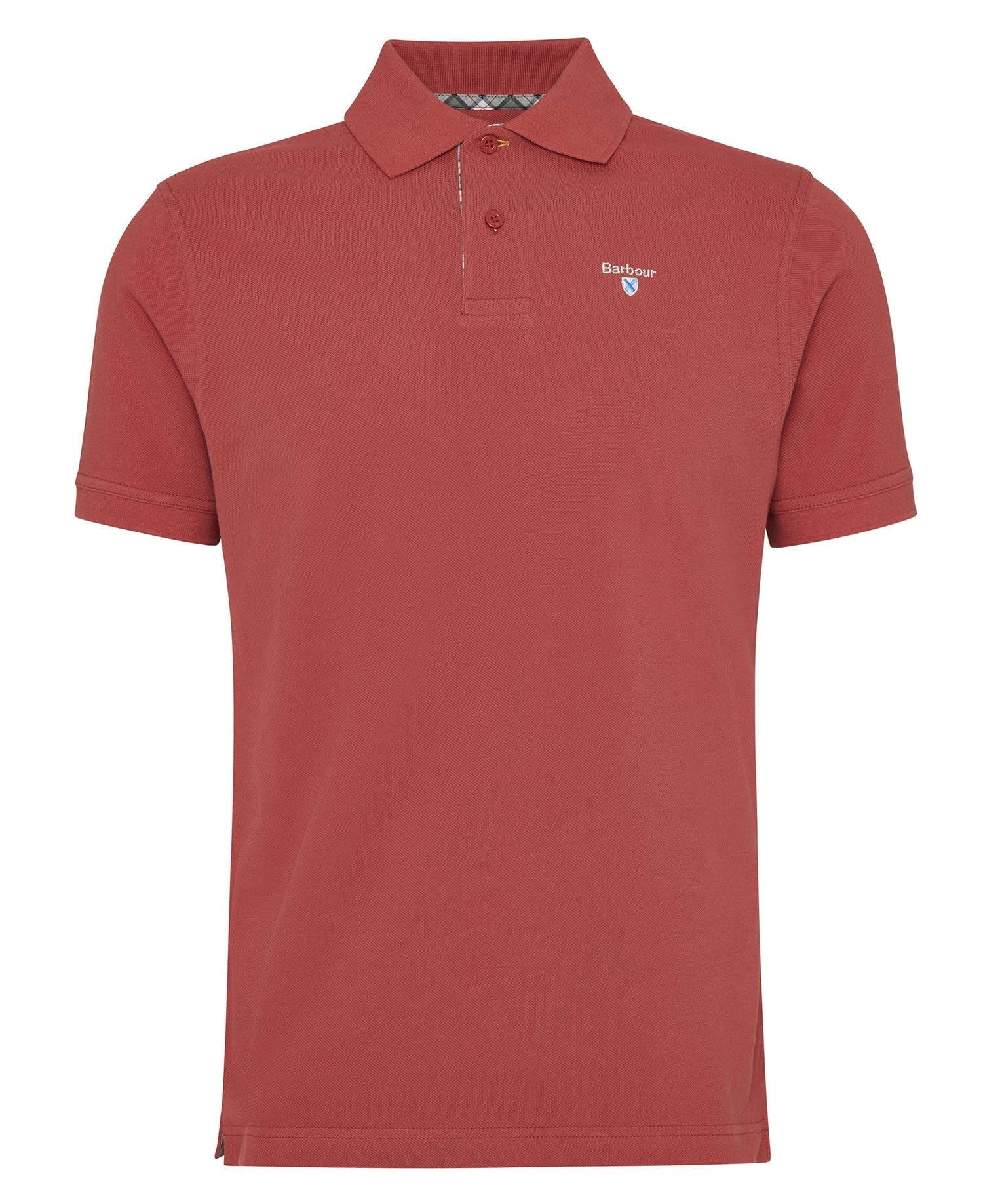 Tartan Pique Polo Shirt Red