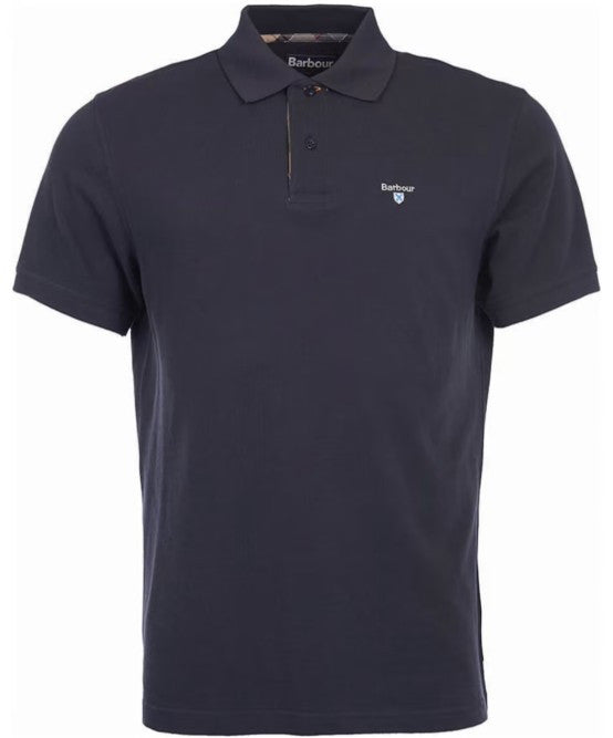 Tartan Pique Polo Shirt Navy