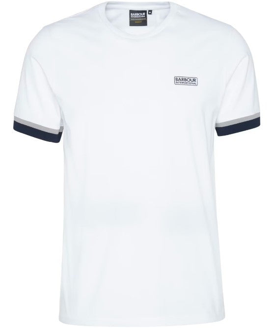 Barbour International Deep Cuff Evan Tipped T-Shirt White