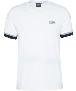 Barbour International Deep Cuff Evan Tipped T-Shirt White