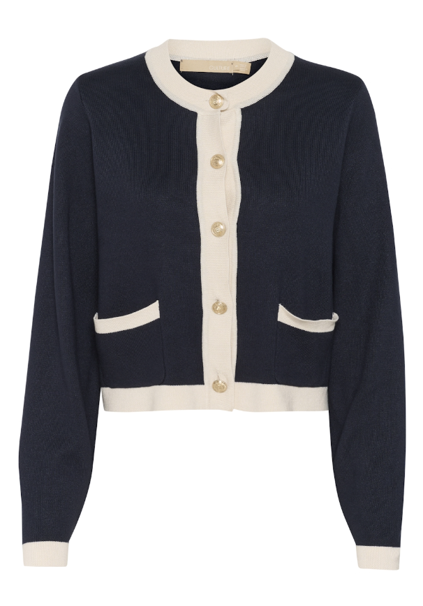 Culture Contrasting Cardigan Navy