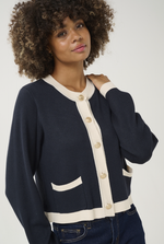 Load image into Gallery viewer, Culture Contrasting Cardigan Navy
