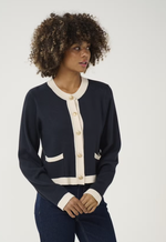 Load image into Gallery viewer, Culture Contrasting Cardigan Navy
