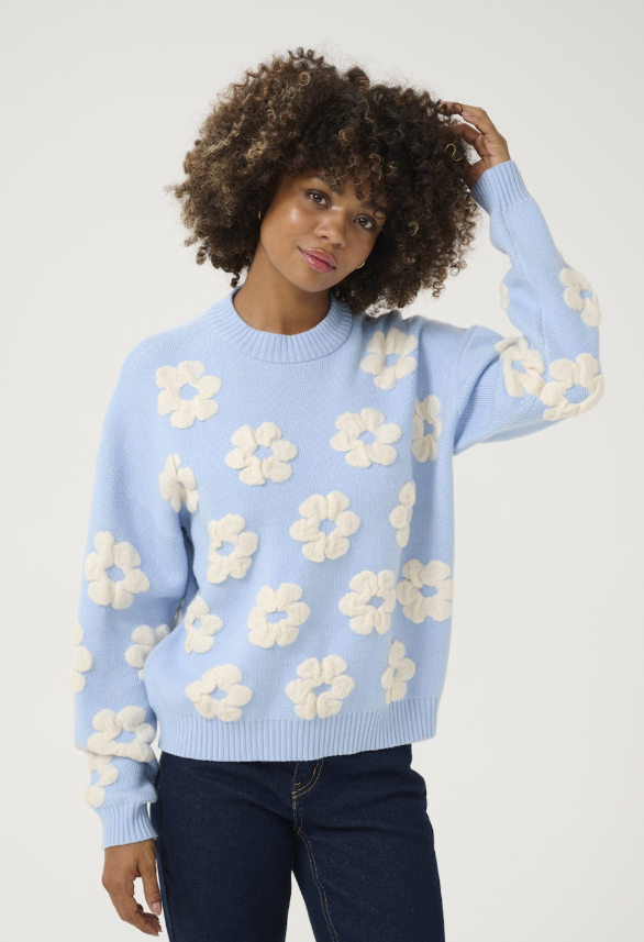 Culture Floral Jumper Blue