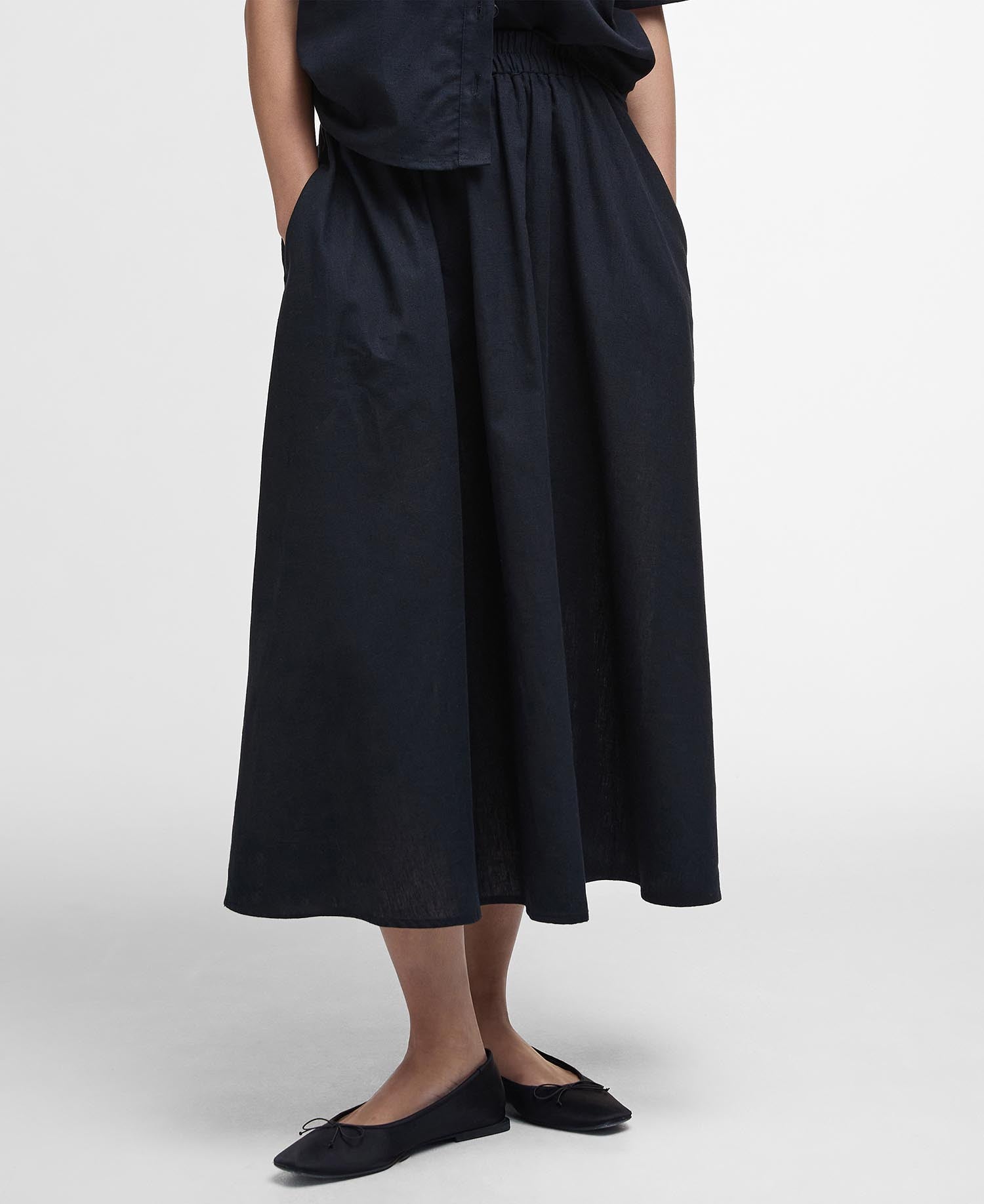 Barbour Elsie Midi Skirt Black