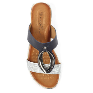 Luna Portland Mule Sandal Blue