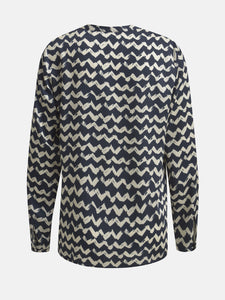 Milano Patterned Blouse Navy