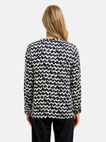 Load image into Gallery viewer, Milano Patterned Blouse Navy
