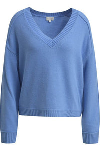 Milano V-Neck Jumper Blue