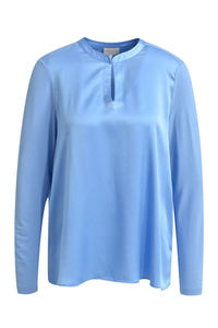 Milano Satin Jersey Blouse Blue