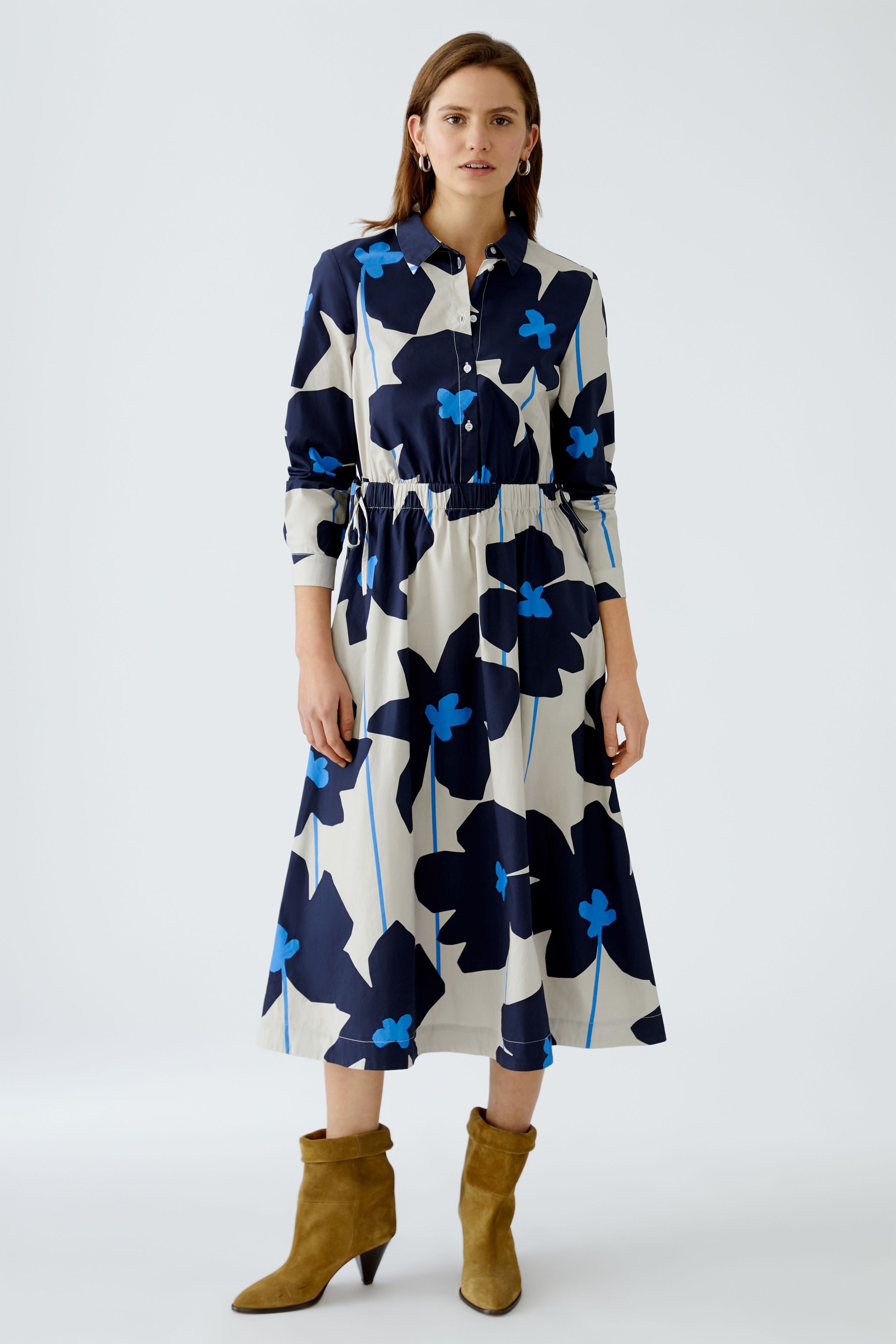 Oui Midi Shirt Dress Blue