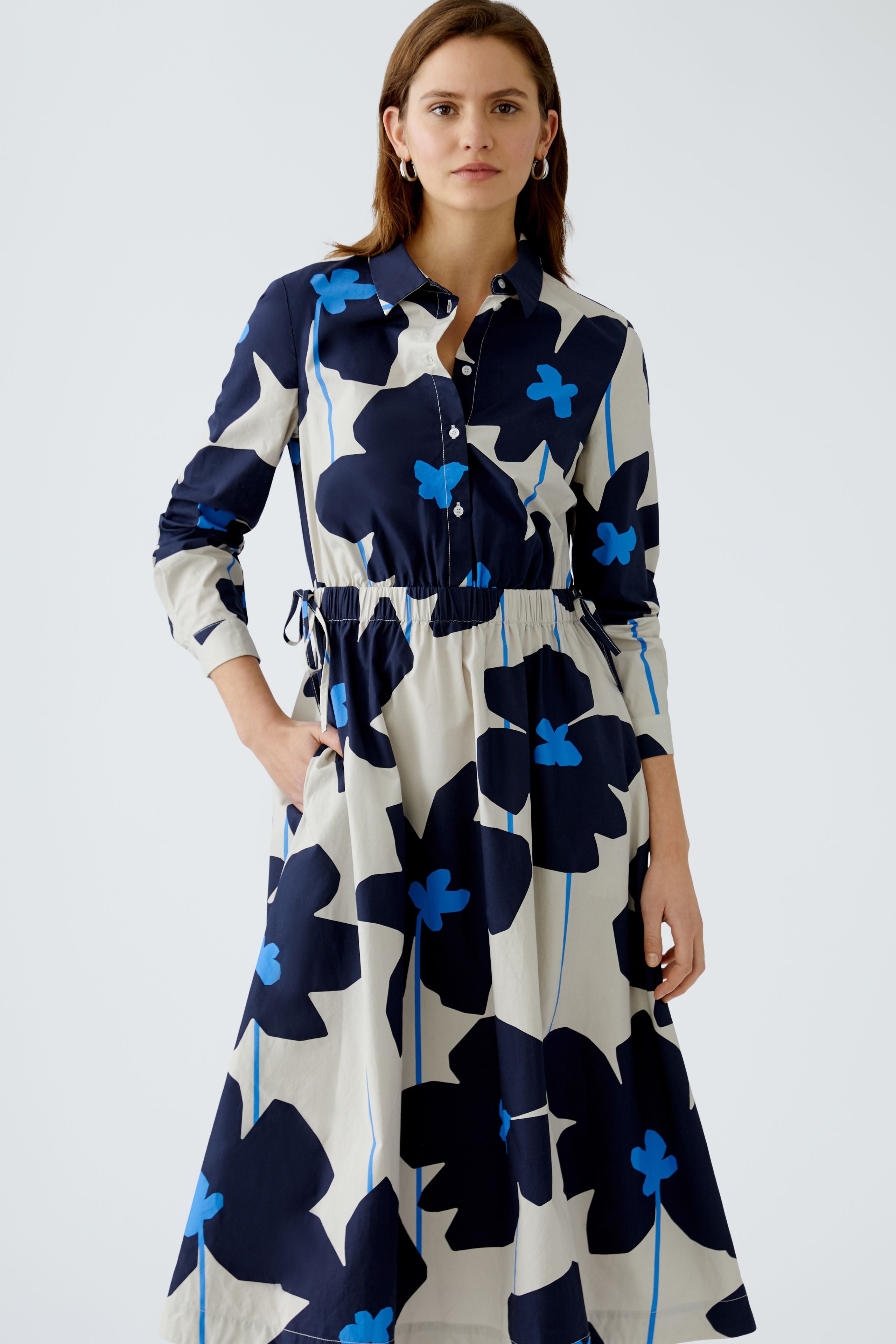 Oui Midi Shirt Dress Blue