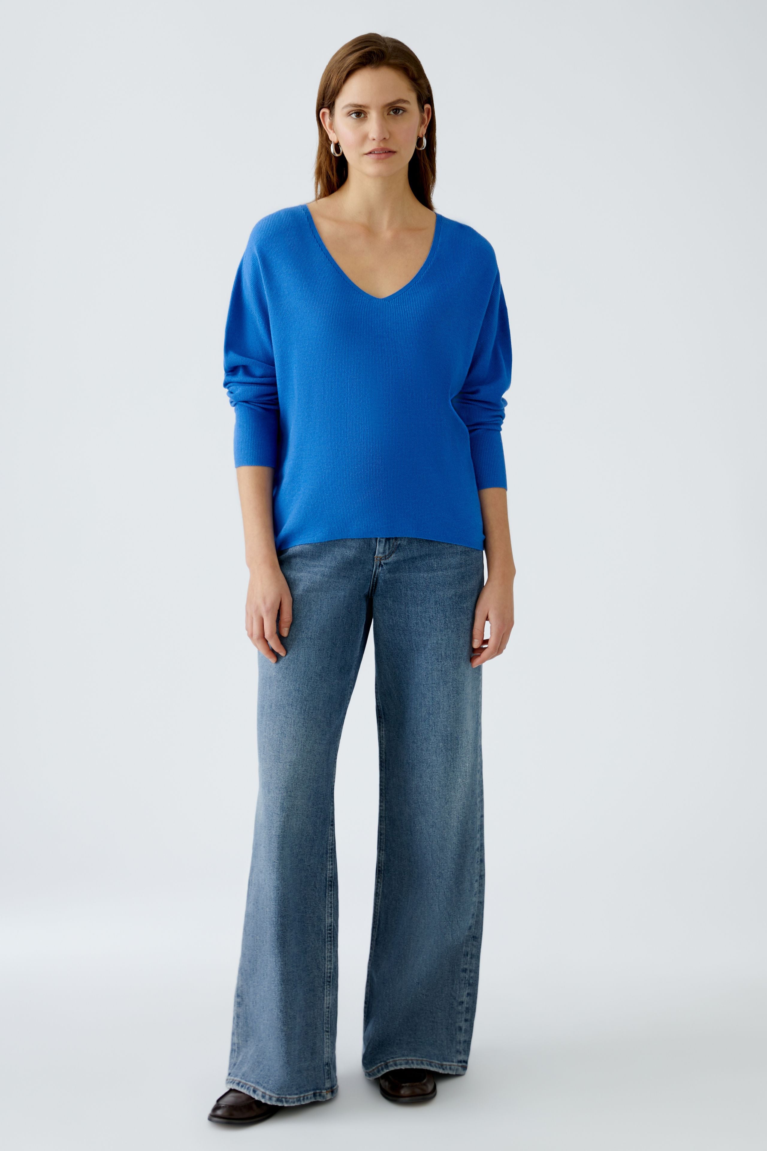 Oui Basic Pullover Blue