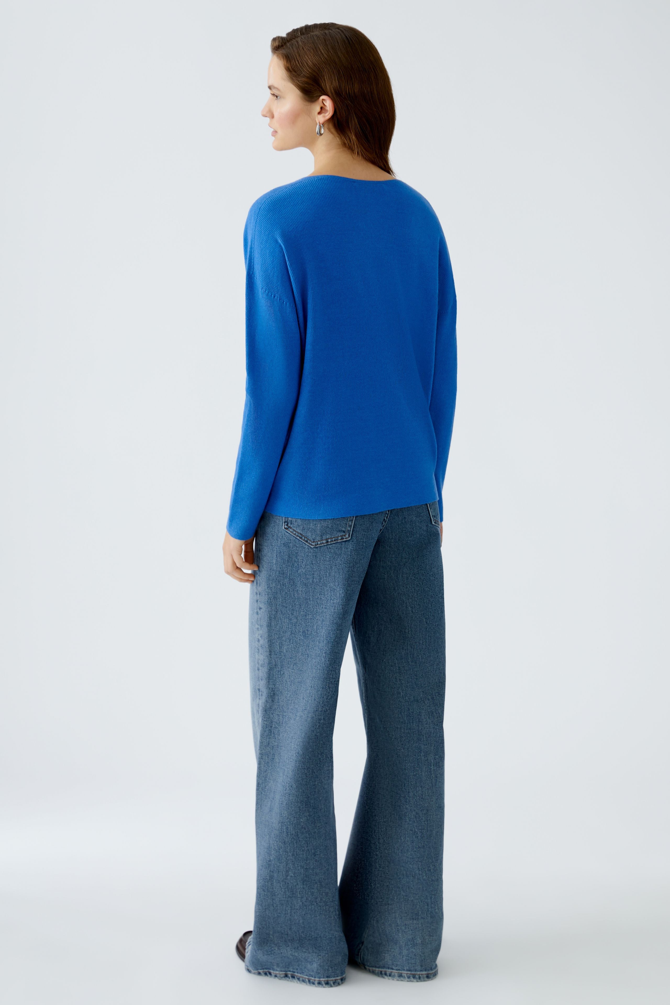 Oui Basic Pullover Blue